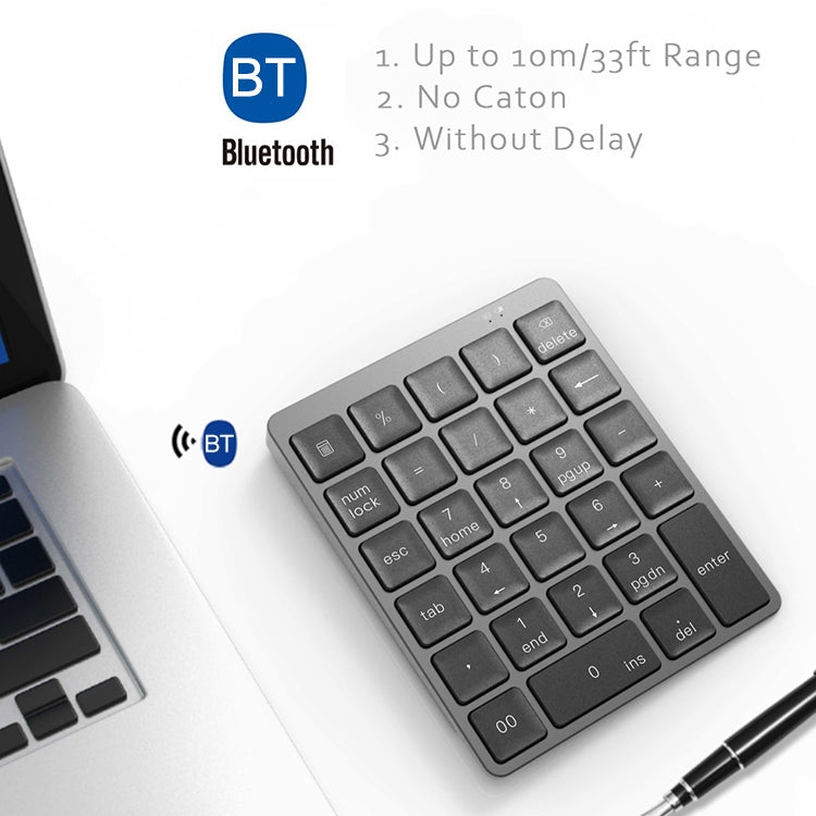 Teclado Numérico Sem Fios Bluetooth Recarregável Ultra-fino de Liga de Alumínio Universal N960, N960