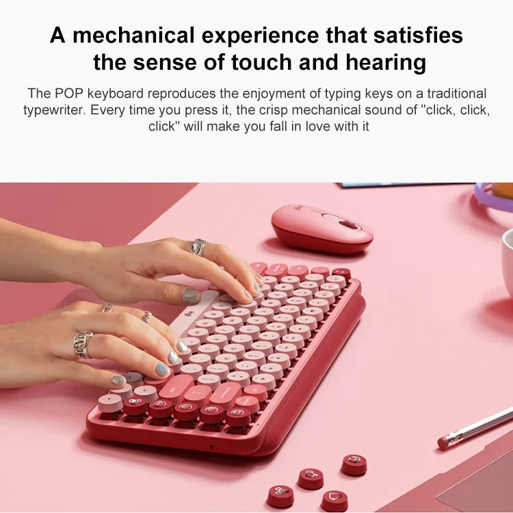 Teclado Mecânico Bluetooth com Botões Redondos Logitech POP KEYS