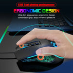 Rato Gaming com Fios HXSJ X100 7 Botões 3600 DPI Iluminação Fria, Comprimento do Cabo: 1.5m