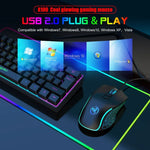 Rato Gaming com Fios HXSJ X100 7 Botões 3600 DPI Iluminação Fria, Comprimento do Cabo: 1.5m