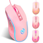 Rato Gaming com Fios HXSJ X100 7 Botões 3600 DPI Iluminação Fria, Comprimento do Cabo: 1.5m