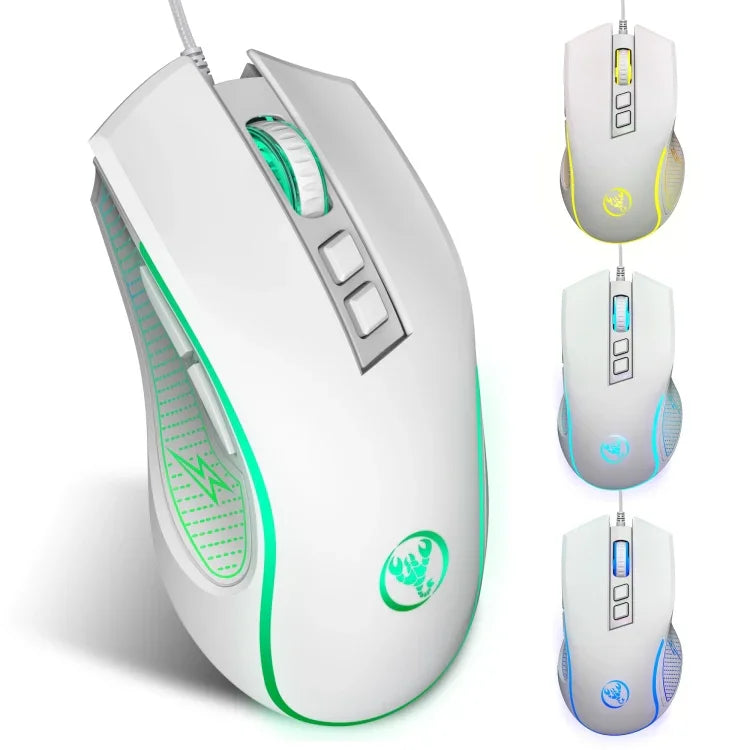 Rato Gaming com Fios HXSJ X100 7 Botões 3600 DPI Iluminação Fria, Comprimento do Cabo: 1.5m
