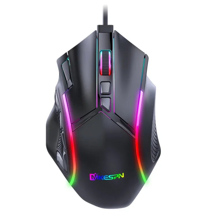 Rato com Fios MKESPN X15 Velocidade Total 12800DPI 12 Botões com Definição Macro RGB, x15