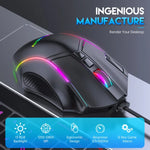 Rato com Fios MKESPN X15 Velocidade Total 12800DPI 12 Botões com Definição Macro RGB, x15