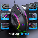 Rato com Fios MKESPN X15 Velocidade Total 12800DPI 12 Botões com Definição Macro RGB, x15