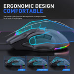 Rato Gaming com Fios MKESPN X10 9 Botões RGB Velocidade Total com Definição Macro, Velocidade Total com Definição Macro