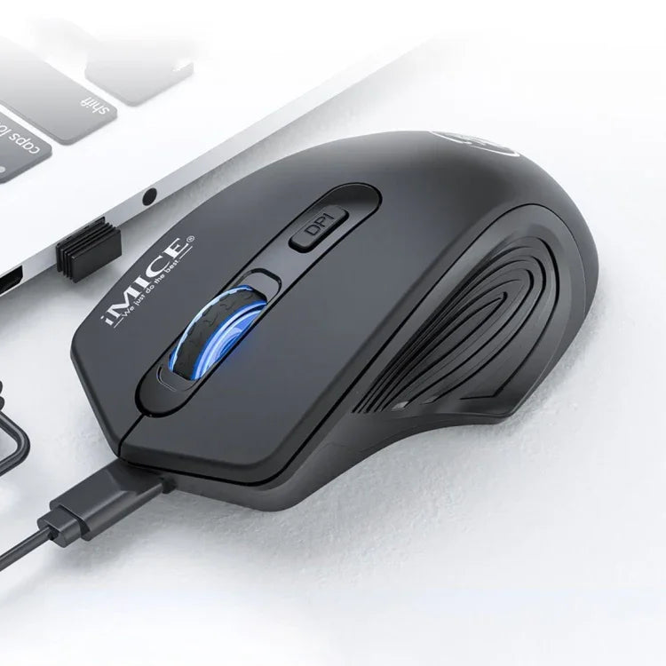 Rato Sem Fios Silencioso Recarregável iMICE G-1800 4 Botões 1600 DPI 2.4GHz para Computador PC Portátil