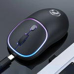 Rato Sem Fios Silencioso Recarregável iMICE W-618 4 Botões 1600 DPI 2.4GHz Bluetooth para Computador PC Portátil, W-618 2.4GHz e Bluetooth