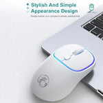 Rato Sem Fios Silencioso Recarregável iMICE W-618 4 Botões 1600 DPI 2.4GHz Bluetooth para Computador PC Portátil, W-618 2.4GHz e Bluetooth