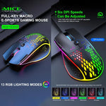 Rato Gaming iMICE T97 com Luz LED RGB, USB, 7 Botões, 7200 DPI, Com Fio