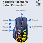 Rato Gaming iMICE T97 com Luz LED RGB, USB, 7 Botões, 7200 DPI, Com Fio
