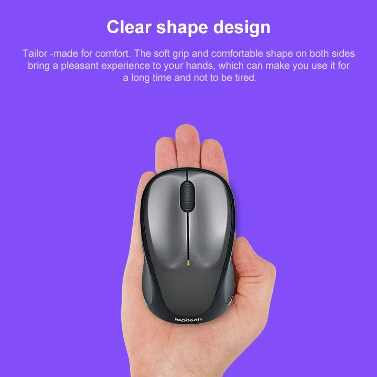 Rato Ergonómico Sem Fios Logitech M235, 1000DPI, 2.4GHz
