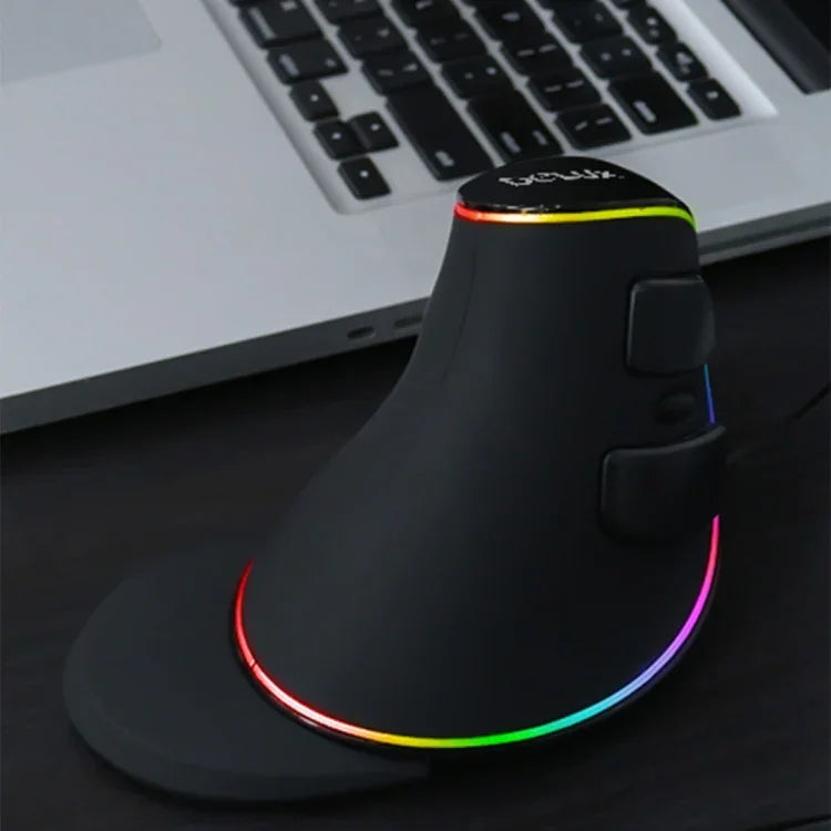 Rato Óptico Com Fio DELUX M618 Plus RGB Ergonómico Vertical 4000DPI, 4000DPI Com Fio