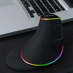 Rato Óptico Com Fio DELUX M618 Plus RGB Ergonómico Vertical 4000DPI, 4000DPI Com Fio