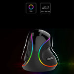 Rato Óptico Com Fio DELUX M618 Plus RGB Ergonómico Vertical 4000DPI, 4000DPI Com Fio