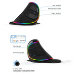Rato Óptico Com Fio DELUX M618 Plus RGB Ergonómico Vertical 4000DPI, 4000DPI Com Fio