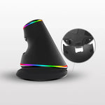 Rato Óptico Com Fio DELUX M618 Plus RGB Ergonómico Vertical 4000DPI, 4000DPI Com Fio