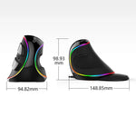 Rato Óptico Com Fio DELUX M618 Plus RGB Ergonómico Vertical 4000DPI, 4000DPI Com Fio