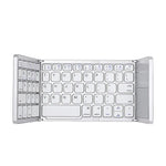 Teclado Sem Fios Bluetooth Recarregável 3 Dobráveis com 64 Teclas e Touchpad B033, 3 Dobráveis 64 Teclas com Touchpad Branco