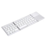 Teclado Sem Fios Bluetooth Recarregável 3 Dobráveis com 64 Teclas e Touchpad B033, 3 Dobráveis 64 Teclas com Touchpad Branco