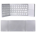 Teclado Sem Fios Bluetooth Recarregável 3 Dobráveis com 64 Teclas e Touchpad B033, 3 Dobráveis 64 Teclas com Touchpad Branco