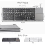 Teclado Sem Fios Bluetooth Recarregável 3 Dobráveis com 64 Teclas e Touchpad B033, 3 Dobráveis 64 Teclas com Touchpad Branco
