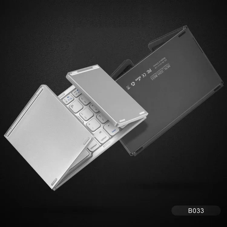 Teclado Sem Fios Bluetooth Recarregável 3 Dobráveis com 64 Teclas e Touchpad B033, 3 Dobráveis 64 Teclas com Touchpad Branco