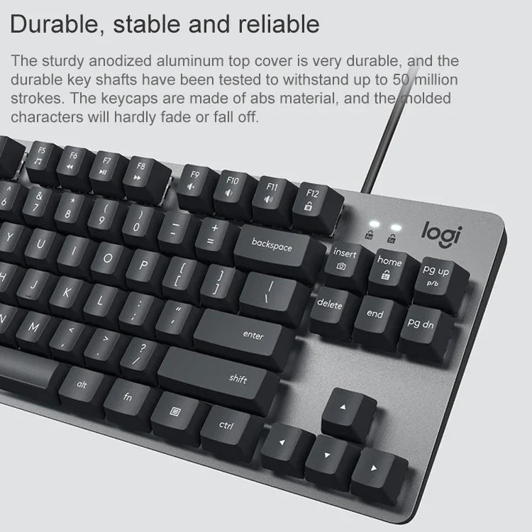 Teclado Mecânico Mini Com Fios Logitech K835, Eixo Verde, Eixo Verde