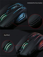 Rato de Jogo USB Com Fios Aula Série Ghost Shark II com Luzes Coloridas 7D Óptico Competitivo, Resolução Máxima de 4000 DPI, Ghost Shark II(B)