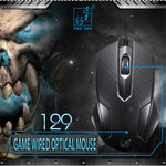Rato de Jogo Óptico USB Universal Com Fios Chasing Leopard 129 com Contrapeso, Comprimento: 1,3m, 129