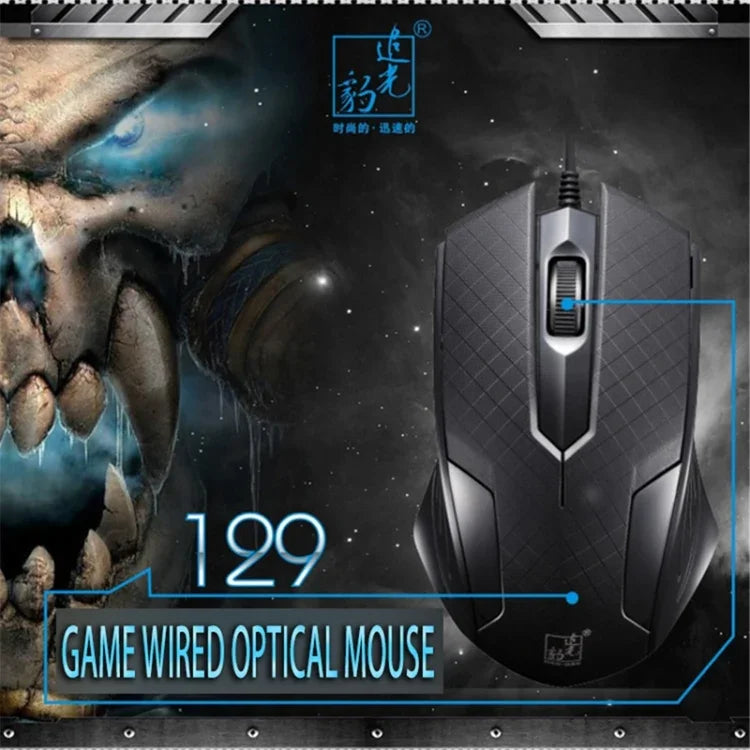 Rato de Jogo Óptico USB Universal Com Fios Chasing Leopard 129 com Contrapeso, Comprimento: 1,3m, 129
