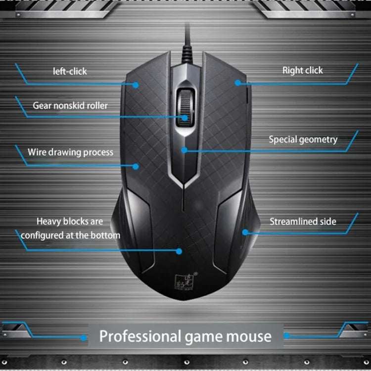 Rato de Jogo Óptico USB Universal Com Fios Chasing Leopard 129 com Contrapeso, Comprimento: 1,3m, 129