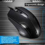 Rato de Jogo Óptico USB Universal Com Fios Chasing Leopard 129 com Contrapeso, Comprimento: 1,3m, 129