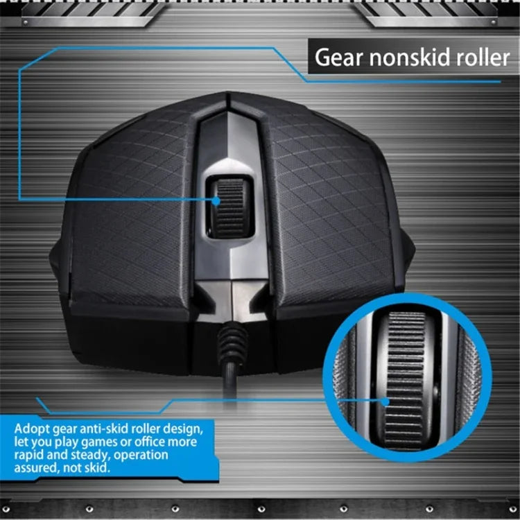 Rato de Jogo Óptico USB Universal Com Fios Chasing Leopard 129 com Contrapeso, Comprimento: 1,3m, 129
