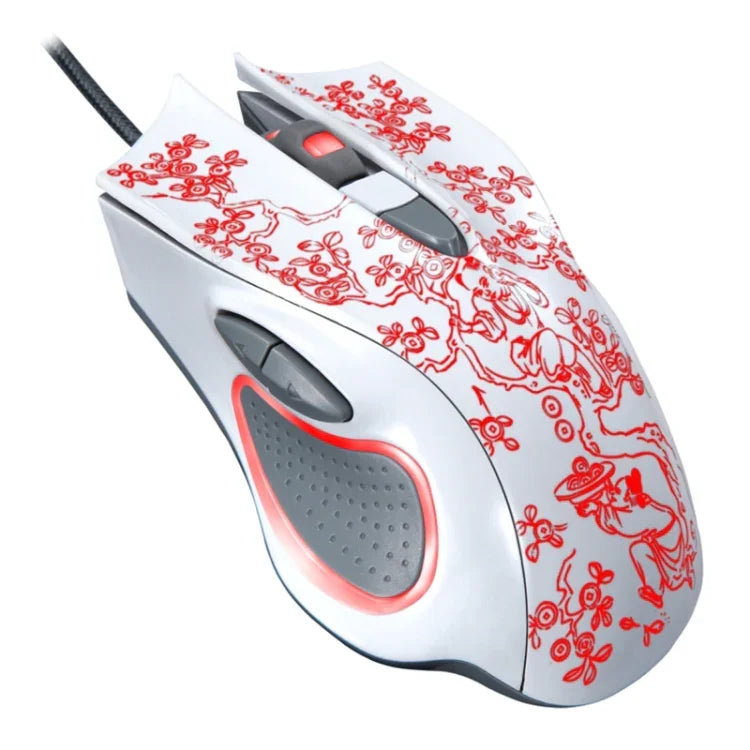 Rato de Jogo E-sport Óptico Com Fios ZGB 169 USB 2400DPI com Luz LED Ajustável em Quatro Velocidades e Contrapeso, Comprimento: 1,45m, 169 Preto, 169 Branco