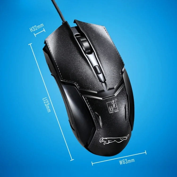 Rato de Jogo Óptico Com Fios Chasing Leopard 179 USB 1600DPI com Luz Ajustável em Três Velocidades, Comprimento: 1,3m, 179