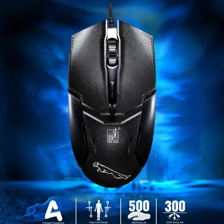 Rato de Jogo Óptico Com Fios Chasing Leopard 179 USB 1600DPI com Luz Ajustável em Três Velocidades, Comprimento: 1,3m, 179