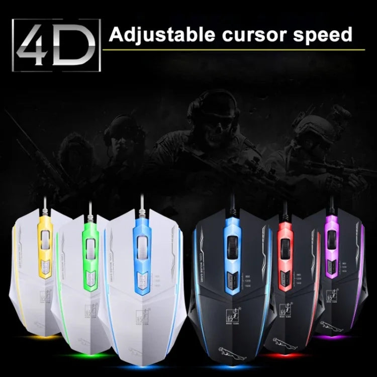 Rato de Jogo Óptico Com Fios Chasing Leopard 199 USB 1600DPI com Luz LED Ajustável em Três Velocidades, Comprimento: 1,3m, 199 Preto, 199