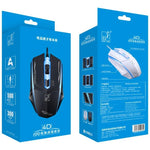 Rato de Jogo Óptico Com Fios Chasing Leopard 199 USB 1600DPI com Luz LED Ajustável em Três Velocidades, Comprimento: 1,3m, 199 Preto, 199