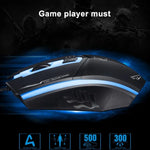 Rato de Jogo Óptico Com Fios Chasing Leopard 199 USB 1600DPI com Luz LED Ajustável em Três Velocidades, Comprimento: 1,3m, 199 Preto, 199