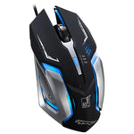 Rato de Jogo Óptico Com Fios Chasing Leopard K1 USB 1600DPI com Luz LED Ajustável em Três Velocidades e Silencioso, Comprimento: 1,3m