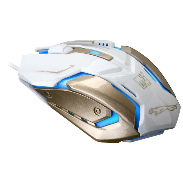 Rato de Jogo Óptico Com Fios Chasing Leopard K1 USB 1600DPI com Luz LED Ajustável em Três Velocidades e Silencioso, Comprimento: 1,3m