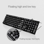 Conjunto de Teclado de Suspensão para Jogos e Escritório com 104 Teclas USB Com Fios Chasing Leopard Q17 + Rato Simétrico Com Fios, Comprimento do Cabo do Teclado: 1,4m, Comprimento do Cabo do Rato: 1,3m, Q17 Preto, Q17 Branco