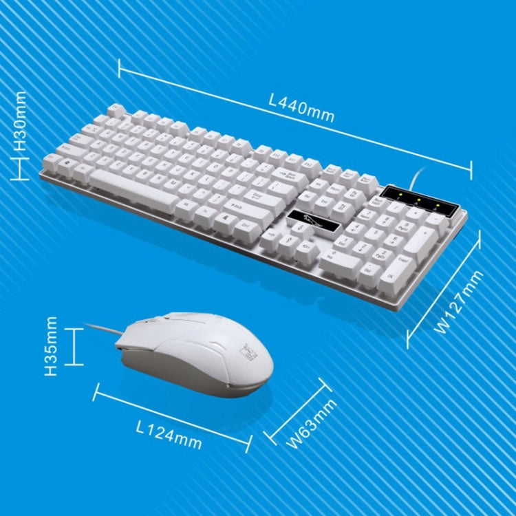 Conjunto de Teclado de Suspensão para Jogos e Escritório com 104 Teclas USB Com Fios Chasing Leopard Q17 + Rato Simétrico Com Fios, Comprimento do Cabo do Teclado: 1,4m, Comprimento do Cabo do Rato: 1,3m, Q17 Preto, Q17 Branco