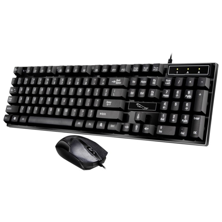 Conjunto de Teclado de Suspensão para Jogos e Escritório com 104 Teclas USB Com Fios Chasing Leopard Q17 + Rato Simétrico Com Fios, Comprimento do Cabo do Teclado: 1,4m, Comprimento do Cabo do Rato: 1,3m, Q17 Preto, Q17 Branco