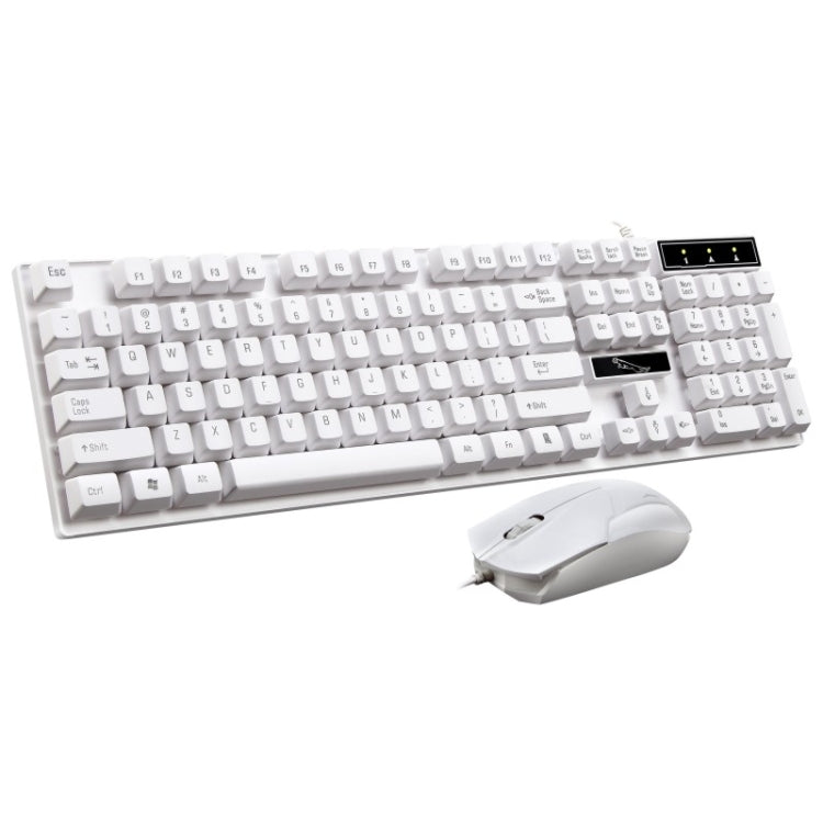 Conjunto de Teclado de Suspensão para Jogos e Escritório com 104 Teclas USB Com Fios Chasing Leopard Q17 + Rato Simétrico Com Fios, Comprimento do Cabo do Teclado: 1,4m, Comprimento do Cabo do Rato: 1,3m, Q17 Preto, Q17 Branco