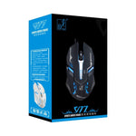 Rato de Jogo Óptico Com Fios Chasing Leopard V17 USB 2400DPI com Luz Respiratória LED e Padrão de Linha Ajustável em Quatro Velocidades, Comprimento: 1,45m, V17, V17 Preto Jato