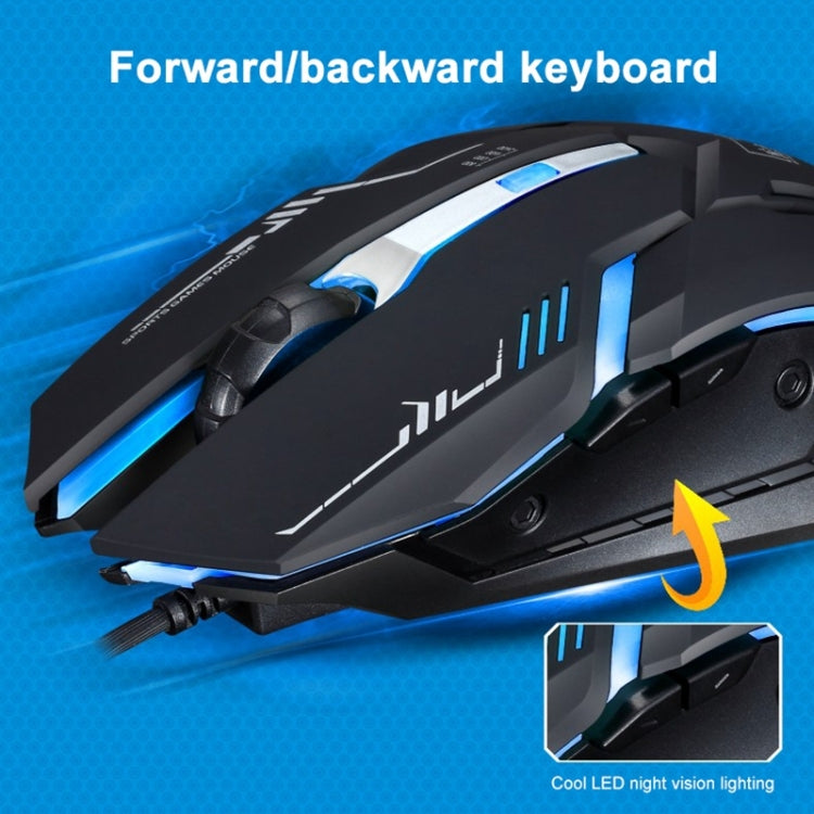 Rato de Jogo Óptico Com Fios Chasing Leopard V17 USB 2400DPI com Luz Respiratória LED e Padrão de Linha Ajustável em Quatro Velocidades, Comprimento: 1,45m, V17, V17 Preto Jato