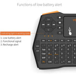 Teclado Sem Fios VIBOTON i8 Plus Atualizado 2.4GHz QWERT Mini com Touchpad para TV Box, Mi Box, Computador, Tablet, Portátil e Projetor (Preto), Teclado Sem Fios