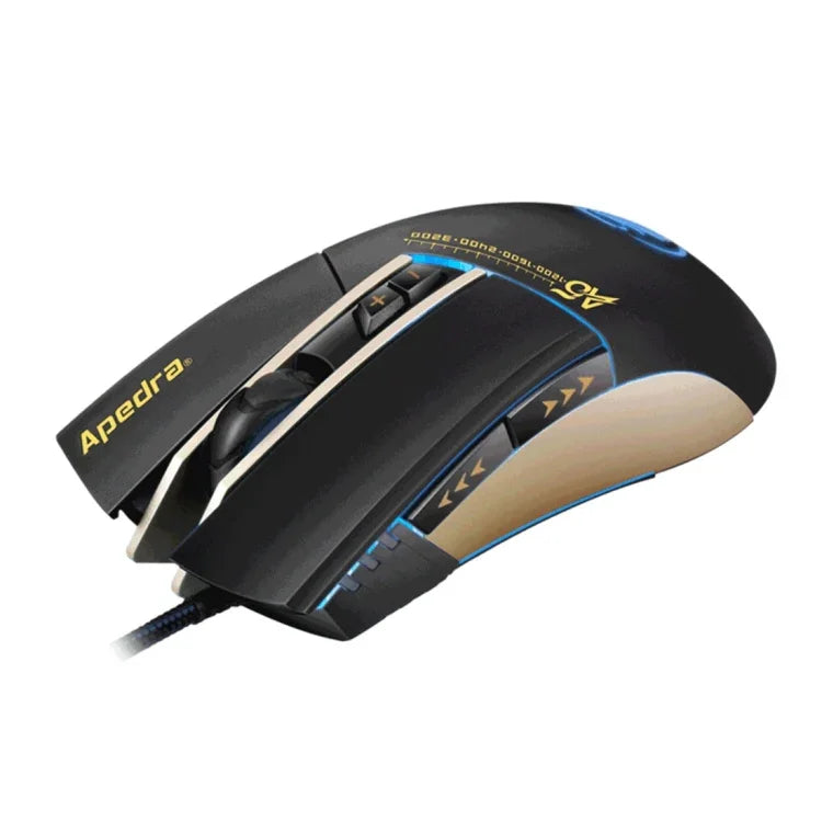 Rato Gaming de Alta Precisão Apedra iMICE A5 com LED de Respiração Controlada a Quatro Cores, USB, 7 Botões, 3200 DPI, Óptico com Fio para Computador PC Portátil, iMICE A5